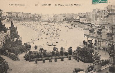 Cartolis Dinard (Ille-et-Vilaine) - La Plage, vue de la Malouine