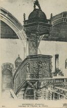 Cartolis Guimiliau (Finistère) - Intérieur de l'Eglise, la Chaire