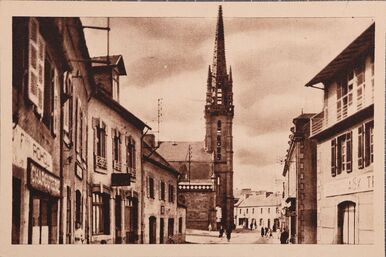 Cartolis Landivisiau (Finistère) - La Rue d'Arvor et l'Eglise