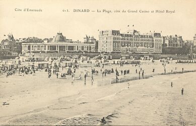 Cartolis Dinard (Ille-et-Vilaine) - La Plage, côté du Grand Casino et Hôtel Royal