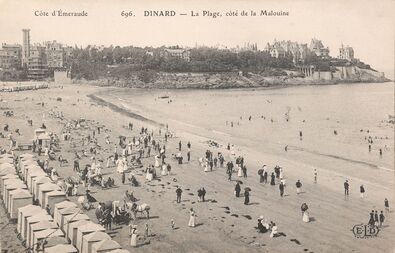 Cartolis Dinard (Ille-et-Vilaine) - La Plage, côté de la Malouine