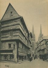 Cartolis Quimper (Finistère) - Perspective sur la Cathédrale et Vieille Maison