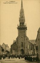 Cartolis Ouessant (Finistère) - Façade de l'Eglise de Lampaul