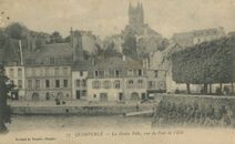 Cartolis Quimperlé (Finistère) - La Haute Ville, vue du Pont de l'Ellé