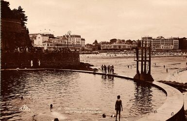 Cartolis Dinard (Ille-et-Vilaine) - La Piscine et la Plage de l'Ecluse