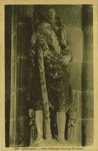 Cartolis Locronan (Finistère) - Saint-Christophe (Statue du XV siècle)