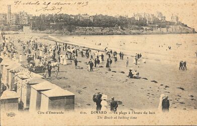 Cartolis Dinard (Ille-et-Vilaine) - La plage à l'heure du bain