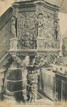 Cartolis Guimiliau (Finistère) - Intérieur de l'Eglise, détail de la Chaire