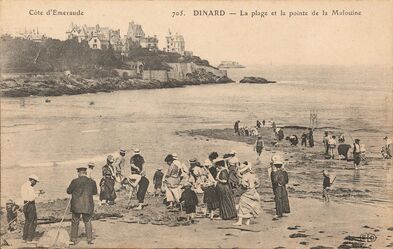 Cartolis Dinard (Ille-et-Vilaine) - La plage et la pointe de la Malouine