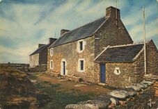 Cartolis Ouessant (Finistère) - Maison typique de l'île avec le toit aux ardoises ...