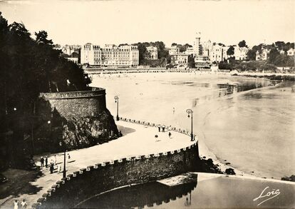 Cartolis Dinard (Ille-et-Vilaine) - La Plage de l'Ecluse et la Piscine en pleine mer
